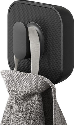 Tiger Carv - Handdoekhaak groot - Bevestigen zonder boren met TigerFix - Zwart