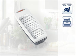 Leifheit Comfortline parmezaanse kaasrasp - incl. opvangbak - vaatwasserbestendig - wit