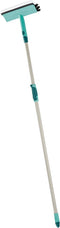 Leifheit raamwisser met borstel en telescoopsteel - 28 cm wisbreedte - 110-190 cm - Click System - turquoise - grijs