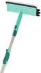 Leifheit raamwisser met borstel en telescoopsteel - 28 cm wisbreedte - 110-190 cm - Click System - turquoise - grijs