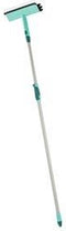 Leifheit raamwisser met borstel en telescoopsteel - 28 cm wisbreedte - 110-190 cm - Click System - turquoise - grijs