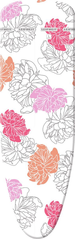 Leifheit strijkplankhoes Cotton Comfort L universeel - 140 x 45 cm strijkvlak - 3 mm dikke molton - roze - wit - oranje