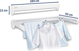 Leifheit wanddroogrek Telegant 81 Protect Plus - 8,1 m drooglengte - ophangbaar - wit
