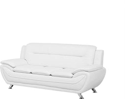 LEIRA - Driezitsbank - Wit - Kunstleer