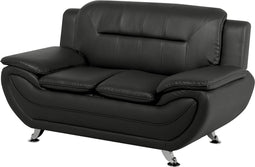 LEIRA - Tweezitsbank - Zwart - - Kunstleer