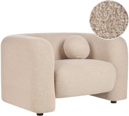 LEIREN - Fauteuil - Beige - Bouclé