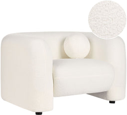 LEIREN - Fauteuil - Wit - Bouclé