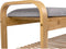 Leitmotiv Bank Arch - Bamboe met Grijze stof - 90x33x50cm - Scandinavisch
