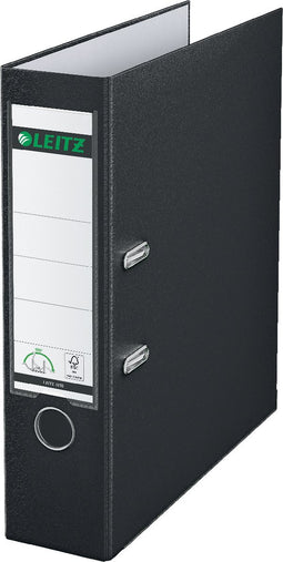 Leitz 180° Kunststof Ordner - 90% gerecycled karton - 30% pre-consumer gerecycled plastic - Rugbreedte van 82 mm - A4 - Zwart