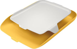 Leitz Cosy Brievenbak Met Organiser Voor Bureau - Brievennbakjes Voor A4- En C4-Formaten - Ideaal voor Thuiskantoor/Thuiswerken - Warm Geel