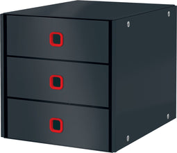Leitz Cosy Click & Store Kartonnen A4 Ladekast met 3 Laden - 81% Gerecycled Karton - 28.6 x 28.2 x 35.8 cm (BxHxD) - Opvouwbare Sorteerdoos - Fluweel Grijs