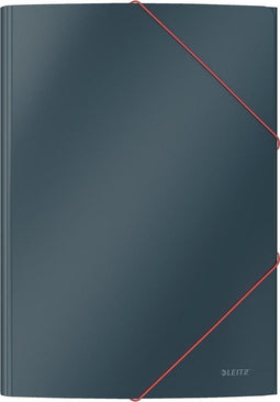 Leitz Cosy Kartonnen 3-Klepsmap - Mappen Voor Documenten a4 - Elastomap - Ideaal voor Thuiskantoor/Thuiswerken - Fluweel Grijs