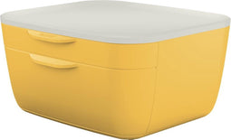 Leitz Cosy Ladenblok - Ladekastje Met 2 Laden - Ladenbox Voor Bureau - Ideaal voor Thuiskantoor/Thuiswerken - Warm Geel