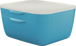 Leitz Cosy Ladenblok - Ladekastje Met 2 Laden - Ladenbox Voor Bureau - Ideaal voor Thuiskantoor/Thuiswerken - Sereen Blauw