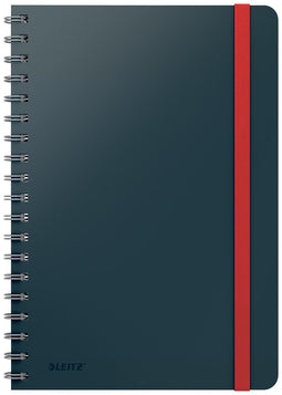Leitz Cosy Notitieboek B5 Soft Touch Gelijnd - Notitieboek Hard Cover - Spiraalgebonden - Ideaal voor Thuiskantoor/Thuiswerken - Fluweel Grijs