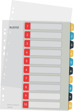 Leitz Cosy Printbare PP Tabbladen - 1-10 Numerieke Tabbladen - Tabbladen a4 - Tabbladen Voor Ordners