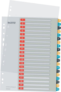 Leitz Cosy Printbare PP Tabbladen - 1-20 Numerieke Tabbladen - Tabbladen a4 - Tabbladen Voor Ordners