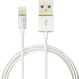 Leitz Lightning naar USB Kabel - 30cm - MFI gecertificeerd door Apple (geschikt voor iPhone - iPad - Ipod met lightning aansluiting) - wit