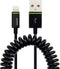 Leitz Lightning naar USB Spiraal Kabel Voor Auto - 1 m - MFI gecertificeerd door Apple (geschikt voor iPhone - iPad - Ipod met lightning aansluiting) - zwart