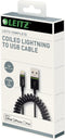Leitz Lightning naar USB Spiraal Kabel Voor Auto - 1 m - MFI gecertificeerd door Apple (geschikt voor iPhone - iPad - Ipod met lightning aansluiting) - zwart