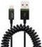 Leitz Lightning naar USB Spiraal Kabel Voor Auto - 1 m - MFI gecertificeerd door Apple (geschikt voor iPhone - iPad - Ipod met lightning aansluiting) - zwart
