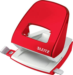 Leitz NeLeitz NeXXt WOW Perforator - 2-Gaats - Perforeert tot 30 Vel - Ideaal Voor Thuiskantoor/Thuiswerkplek - Rood