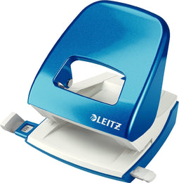 Leitz NeXXt WOW Metalen Kantoorperforator - 2-Gaats - Perforeert Tot 30 Vellen - Blauw Metallic