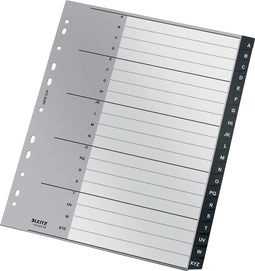 Leitz Recycle Tabbladen PP A4 - Extra Breed - Met 20 A t/m Z Tabs - Zwart