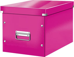 Leitz Wow Click & Store Kubus Grote Opbergdoos - 80% Gerecycled Karton - 32 x 31 x 36 cm (BxHxD) - Roze