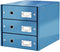Leitz Wow Click & Store Ladekast Met 3 Laden - 81% Gerecycled Karton - Voor A4 Formaten - Ruimtebesparende Opberger - Blauw