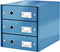 Leitz Wow Click & Store Ladekast Met 3 Laden - 81% Gerecycled Karton - Voor A4 Formaten - Ruimtebesparende Opberger - Blauw