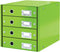 Leitz Wow Click & Store Ladekast Met 4 Laden - 81% Gerecycled Karton - Voor A4 Formaten - Ruimtebesparende Opberger - Groen