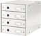 Leitz Wow Click & Store Ladekast Met 4 Laden - 81% Gerecycled Karton - Voor A4 Formaten - Ruimtebesparende Opberger - Wit