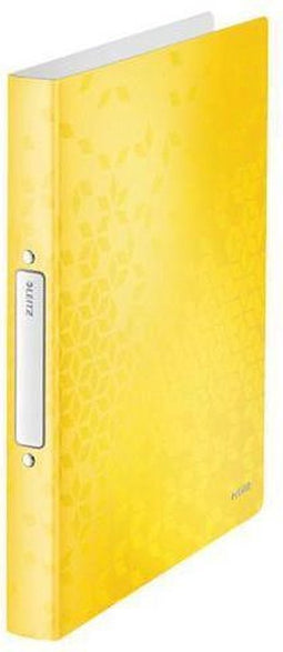 Leitz WOW Kunststof 2-Rings Ringband voor 190 A4 Vel - Rugbreedte van 25mm - Geel