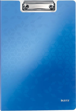 Leitz WOW Kunststof A4 Klembord met Omslag en Insteekhoes - Capaciteit tot 75 Vel - Blauw