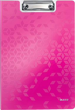 Leitz WOW Kunststof A4 Klembord met Omslag en Insteekhoes - Capaciteit tot 80 Vel - Roze