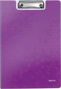 Leitz WOW Kunststof A4 Klembord met Omslag en Insteekhoes - Capaciteit tot 75 Vel - Paars