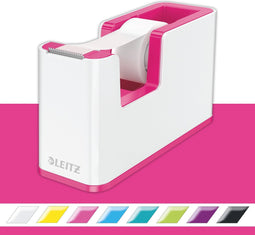 Leitz WOW Plakbandhouder - Inclusief 1 Rol Plakband - Roze/Wit