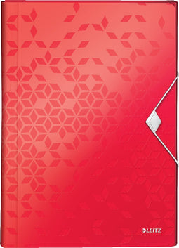 Leitz WOW Projectmap A4, 6 vakken, PP, Rood