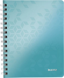 Leitz WOW Spiraalgebonden A5 Notitieboek met Kunststof Kaft - 80 Vel - Gelijnd - IJsblauw