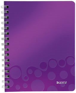 Leitz WOW Spiraalgebonden A5 Notitieboek met Kunststof Kaft - 80 Vel- Gelijnd - Paars