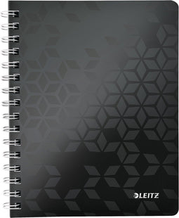 Leitz WOW Spiraalgebonden A5 Notitieboek met Kunststof Kaft - 80 Vel - Gelijnd - Zwart