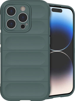 iMoshion Hoesje Geschikt voor iPhone 14 Pro Hoesje Siliconen - iMoshion EasyGrip Backcover - Donkergroen