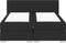 PRESIDENT - Boxspringbed - Zwart - 160 x 200 cm - Polyester