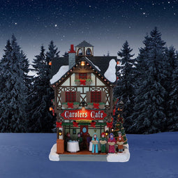 Lemax - 'Carolers Cafe' - Verlicht gebouw - Exclusief adapter (werkt ook op batterijen)