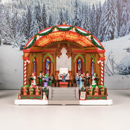 Lemax - 'Christmas At The Park Pavilion' - Verlichte Sights & Sounds met animatie & muziek - Inclusief adapter