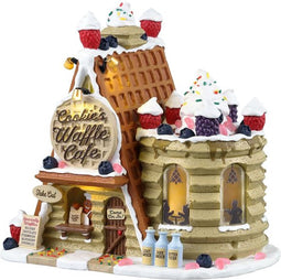 Lemax - 'Cookie's Waffle Café' - Verlicht gebouw - Exclusief adapter (Werkt op batterijen)