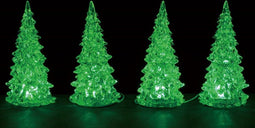 Lemax Crystal Lighted Tree, 3 Color Changeable, Small 4 pc