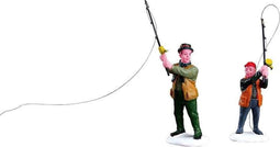 Lemax - Flyfishing With Dad - Set Of 2 - Kersthuisjes & Kerstdorpen