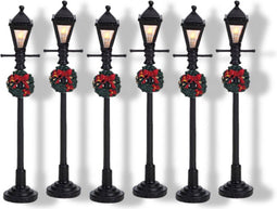 Lemax - Gas Lantern Street Lamp - Set Of 6 - B/o (4.5v) - Kersthuisjes & Kerstdorpen